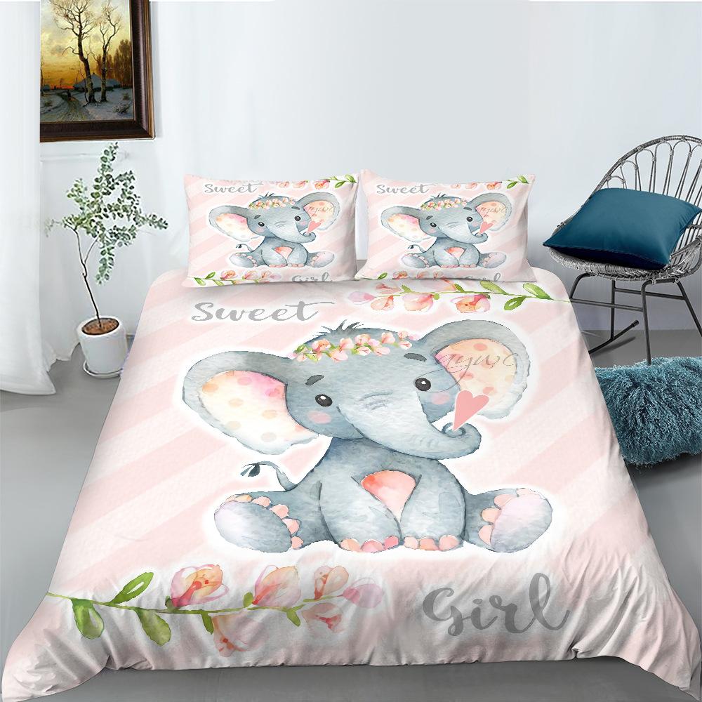Cartoon Animal Series Bedding Three-Piece Polyester Dinosaur Digital Printing