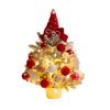 Mini Snow Flocked Christmas Tree Tabletop Artificial Christmas Tree with LED Lights Small Pine Tree with Balls And Bow for Desk Windowsill Decor