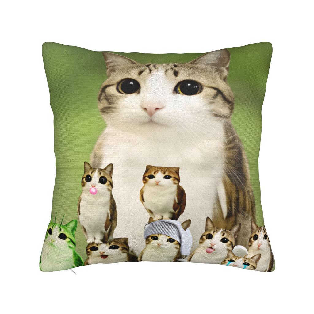 Funny Smiling Meowl Cat (2) Pillow Case Morden Pillow Cover Design Pillowcases For Sofa Bedroom Home Decor