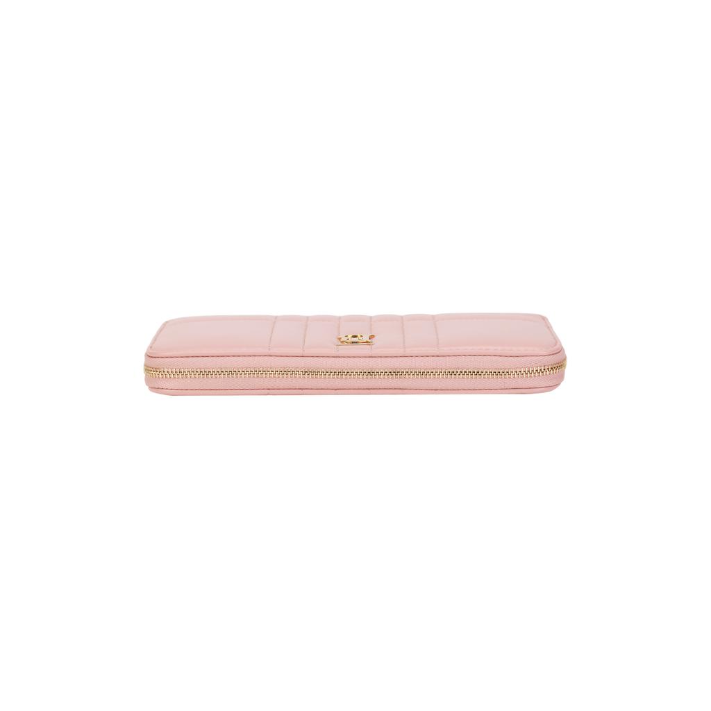 Burberry Lola Bag Exclusive Logo Design Zipper Closure Quilted Lambskin Wallet Women Wallet Pink 80626981