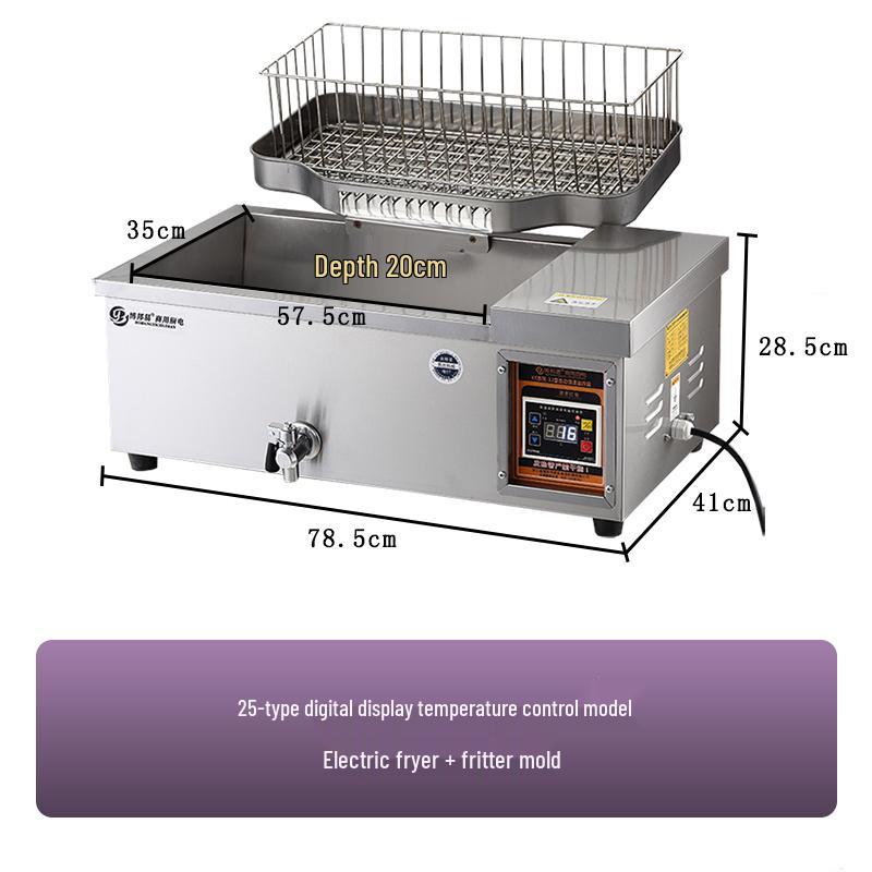 Commercial Deep Fryer: Multi-Functional Large Capacity Automatic Electric Fryer for Dough Sticks and Twists.