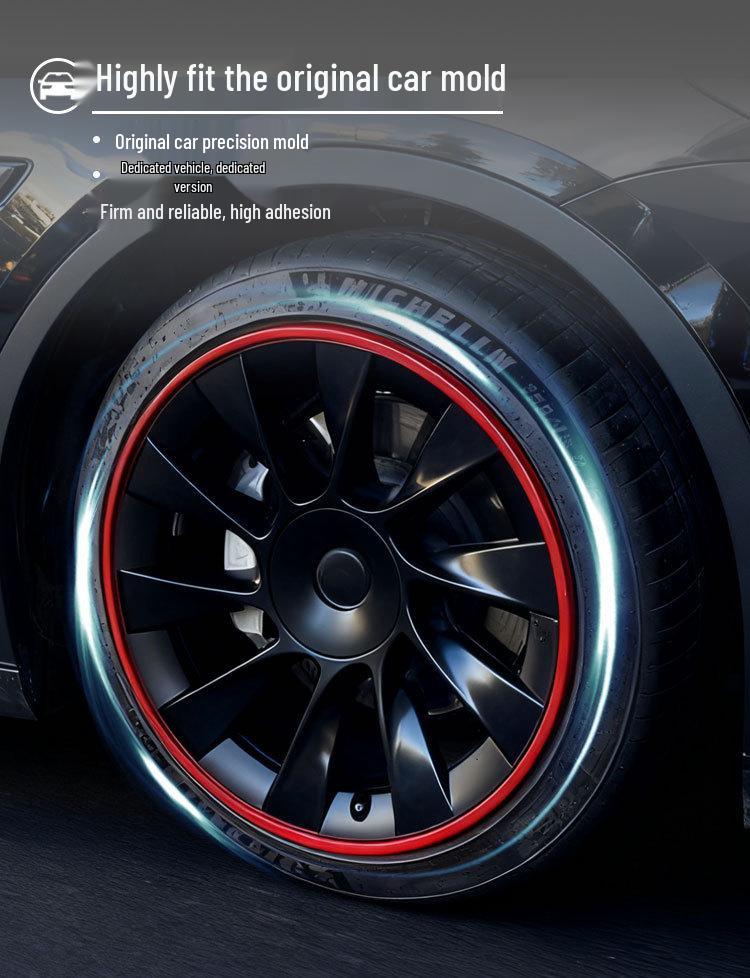 Protetor de Cubo de Roda 20" para Tesla Model Y: Capa de Pneu Bicolor de Cobertura Total para Modelos 2019-2024.