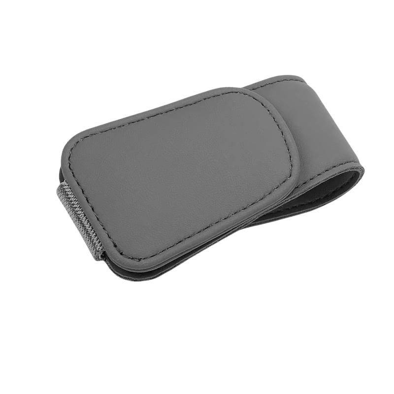 Car Sunglasses Clip, Car Sunshade Magnetic PU Leather Sunglasses Clip, Glasses Clip, Car Interior Sunshade Accessories серый