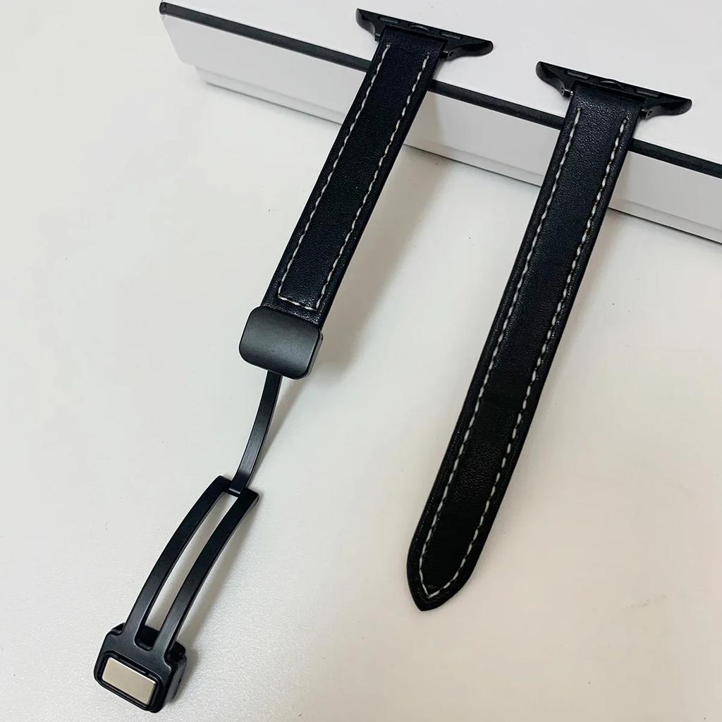 New Band For Apple Watch 46 44 40 45 41 49 42 38mm Magnetic Buckle Soft Strap For Ultra Series 10 9 8 SE 7 6 5 4 3 Watchband