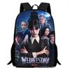 Wednesday 3 School Bag Printing Casual Multifunctional Cross-Border Backpack Straight Hair