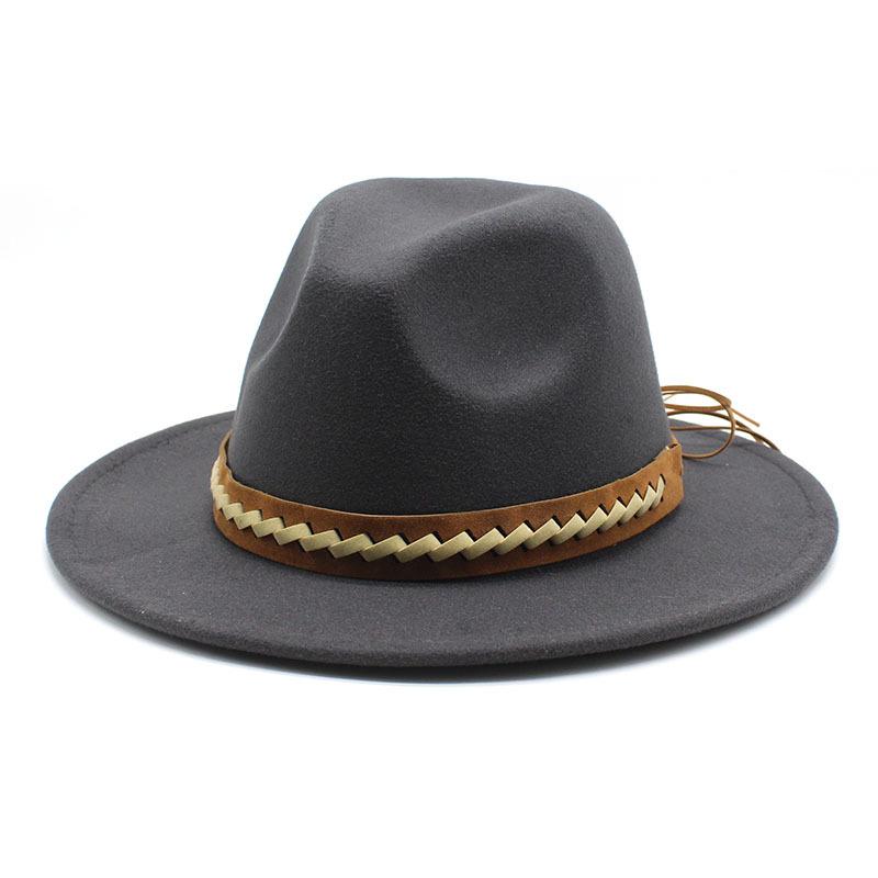 Men'S And Women'S Woolen Hats, Felt Hats, British Casual Jazz Hats, Gentleman'S Top Hats