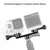 Camera Holder Double Head with Screw Supports 2 Cameras Simultaneously Action Camera Bracket for Gopro Hero 8 7 6 5 4S/ 4 /3+ /3 /2/ 1