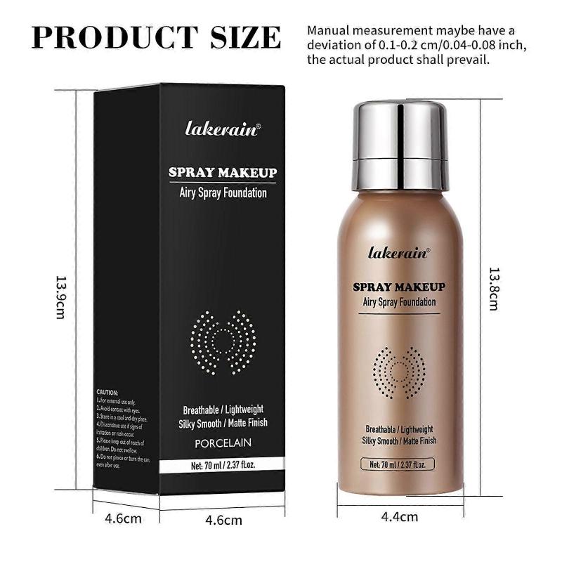 Airbrush Silky Mist Spray Foundation | Flawless Setting Spray Foundation for Mature Skin | Lightweight Long-Wearing Airbrush Makeup