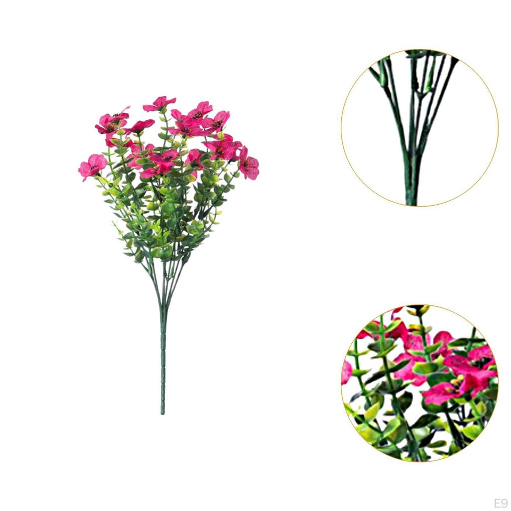 Artificial Violet Flower Bouquet Pick Fake Plant Faux Branch for Backyard