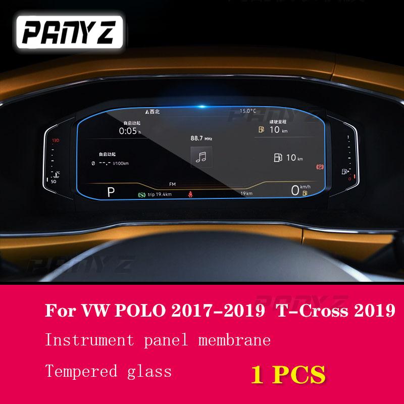 For Volkswagen Polo T-Cross 2017-2023 Car Interior Instrument Panel Membrane LCD Screen Tempered Glass Protective Film