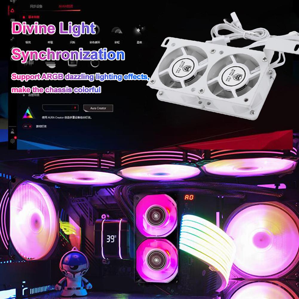 Memory Radiator ARGB Syn RAM Memory Cooling Fan with Dual 60mm Fan PWM 1000-3000RPM for DDR/DDR2/DDR3/DDR4/DDR5