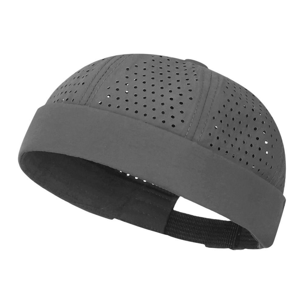 Nova Touca Skullies Sem Aba de Malha Respirável Ajustável Chapéu Docker Cor Sólida Gorro Casual Unissex