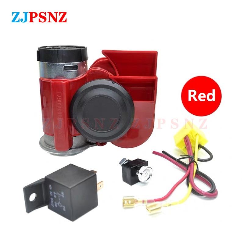 12V 24V Dual Tone Horn Kits Snail Air Horn Waterproof Auto Twin Dual Tone Compact Horn For Car Auto Motorcycle 132db Super Loud