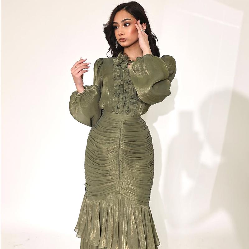 Элегантная французская юбка-рыбка для осеннего чаепития 2024 XS