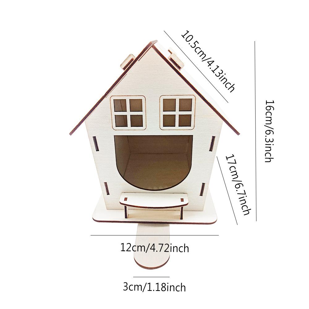 Wooden Bird House Feeder & Nest - Natural Garden Decoration with Bird Cage Villa and Parrot Swing for Outdoor Wildlife