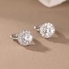 Round flash diamond zircon ear buckle light luxury fashion design simple round diamond stud earrings