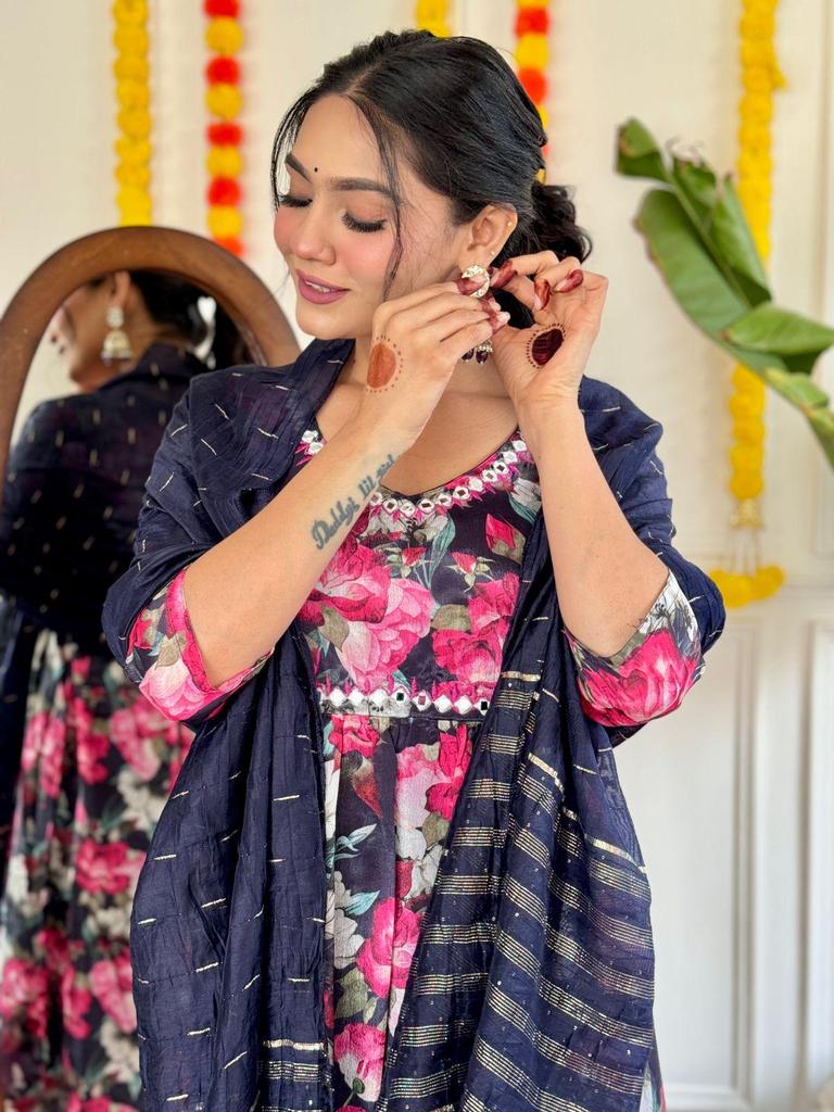 Party Wear Anarkali Salwar Suit Kurti Indian Women Designer Kurta Pant Dupatta Set Dress