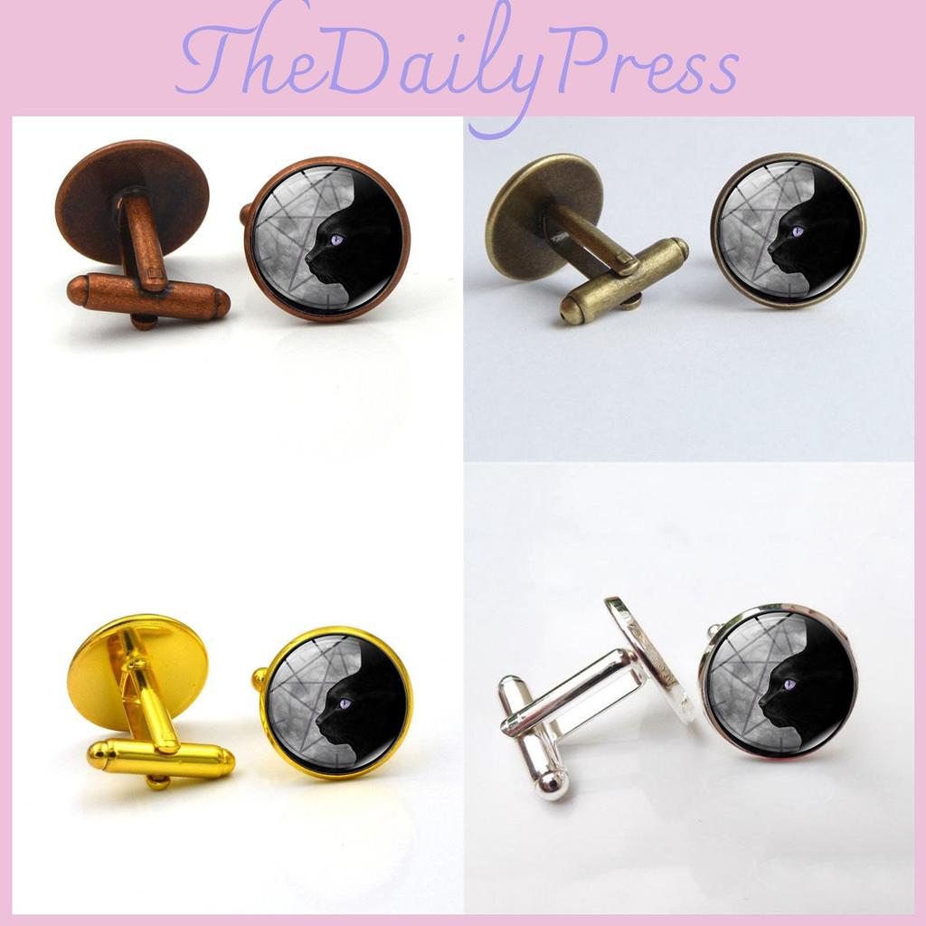 Stylish Alloy Black Cat Cufflinks For Men And Women Fashion Accessories