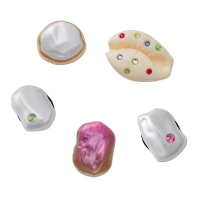 Baroque Pearl 5-Piece Set Polymeric Resins Shoe Accessories Unisex Multicolor