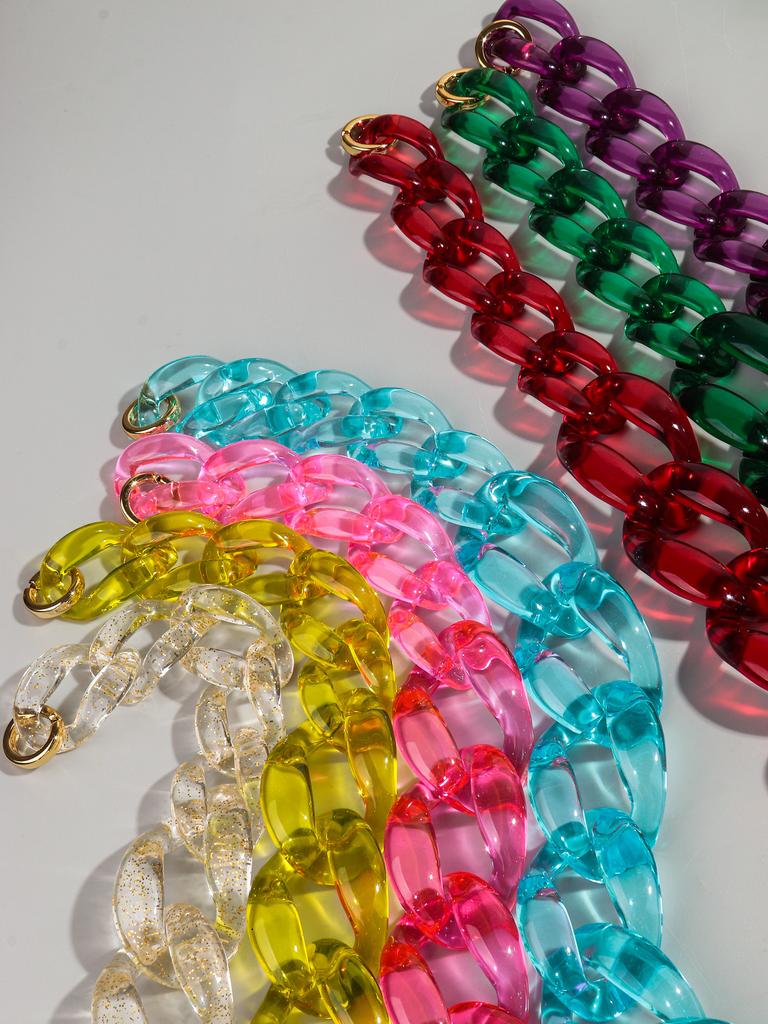 Trendy Acrylic Big Chunky Chain Necklace Set for Women Man Statement Colorful Resin Link Earring Choker Exaggerated Jewelry Gift
