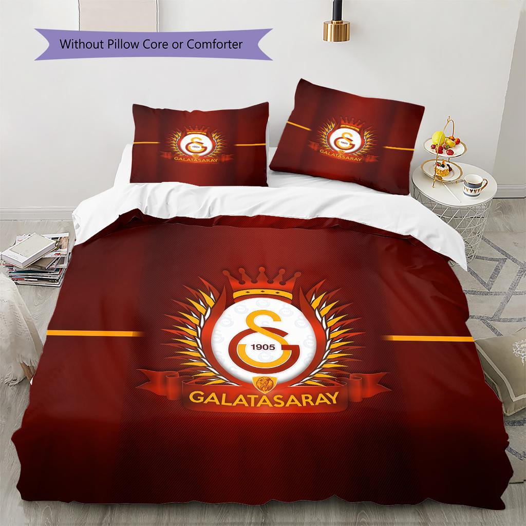 Galatasaray S.K Pattern Bedding Quilt Set Home Decoration Gift (1 * duvet cover + 2 * pillowcase without core)