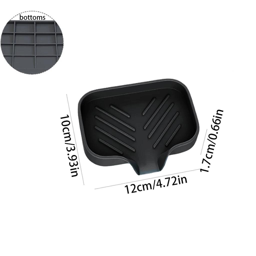 Silicone Drain Soap Dish Solid Color Simple Soap Holder Self Draining Soap Tray For Countertop Sink Anti-slip Storage Rack