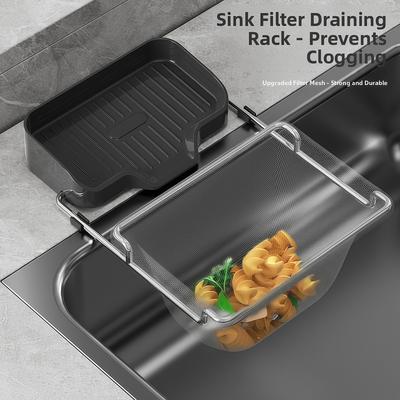 Panier de Drainage Multifonctionnel Filtre d'Évier de Cuisine Panier de Drainage pour Éponges Étagère Filtre à Déchets Passoire Égouttoir pour Évier de Cuisine