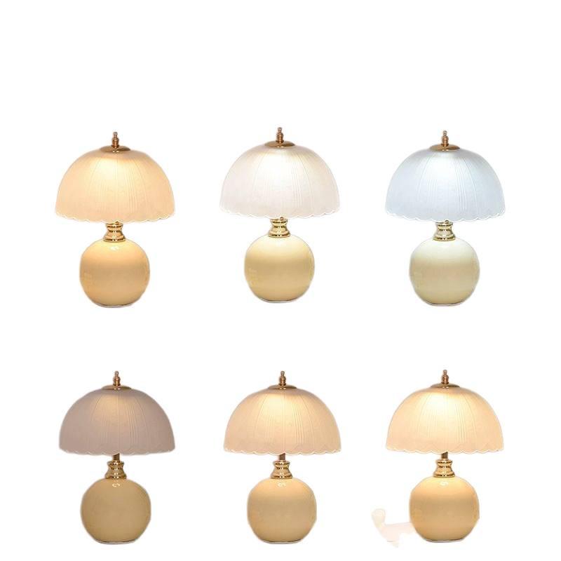 Cream Style Luxury Bedside Table Lamp - Creative Atmosphere Light for Bedroom and Weddings