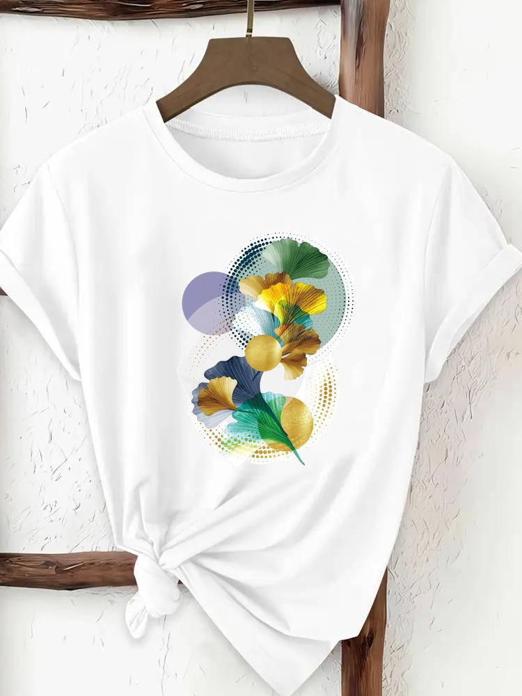 (Asian Size) Print Tee Top Women Woman Fashion Clothing T Shirt  Female Sweet Butterfly Style Short Sleeve Graphic T-shirts