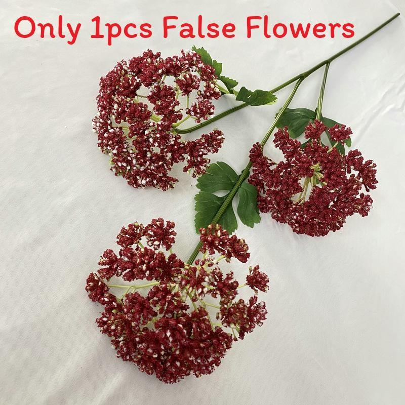 3 Rice Head Fruit Faux Plants Flocked Stems Wedding Decor Props Photography