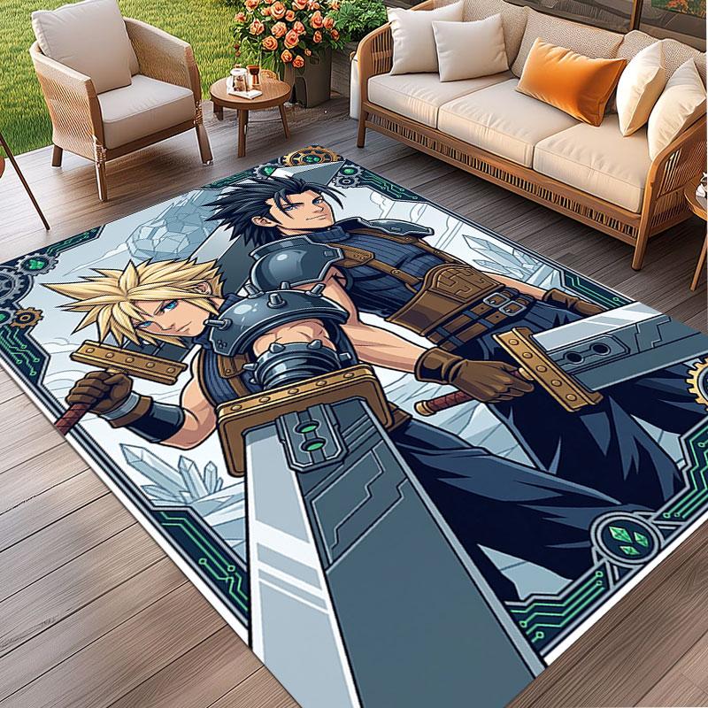 Final Fantasy Print Rug, Washable Floor Carpet, For Entryway Dorm Laundry Room Office Study, Home Decor Birthday Christmas Gift