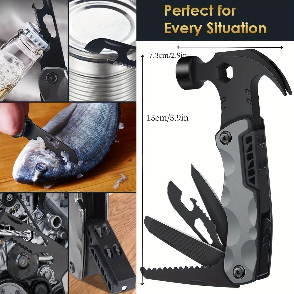13-in-1 Multitool Hammer, Safety Lock, Screwdriver Bits Set And Durable Nylon Sheath, Multi Tool For Outdoor, Ideal Gifts For Father, Husband