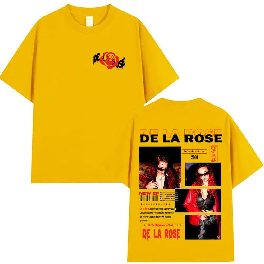 De La Rose Album Trendy Double Sided Print Tshirt Mens High Quality Oversized Tee Shirt Harajuku Casual Cozy T Shirt Streetwear