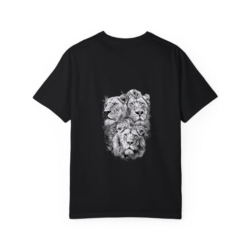 Crewneck T Shirt White Lion Faces Graphic Print Casual Wear for Men and Women Streetwear Fashion Statement Outfit Summer Top