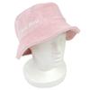 Excellent Hat Logo Embroidered Pile Bucket Hat Pink Cotton Women M 5HC196 Used