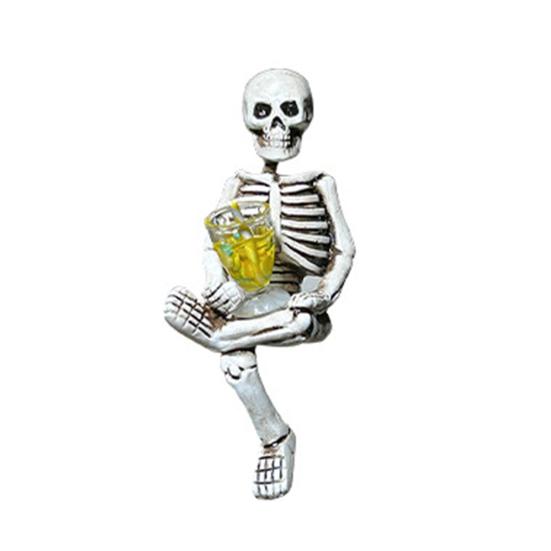 

Кумедна статуетка п яного скелета Горщик для квітів Обнімашка Скелет з смоли Фігурка Декор для горщика для саду Балкона Патіо Газону Декор для акваріума B