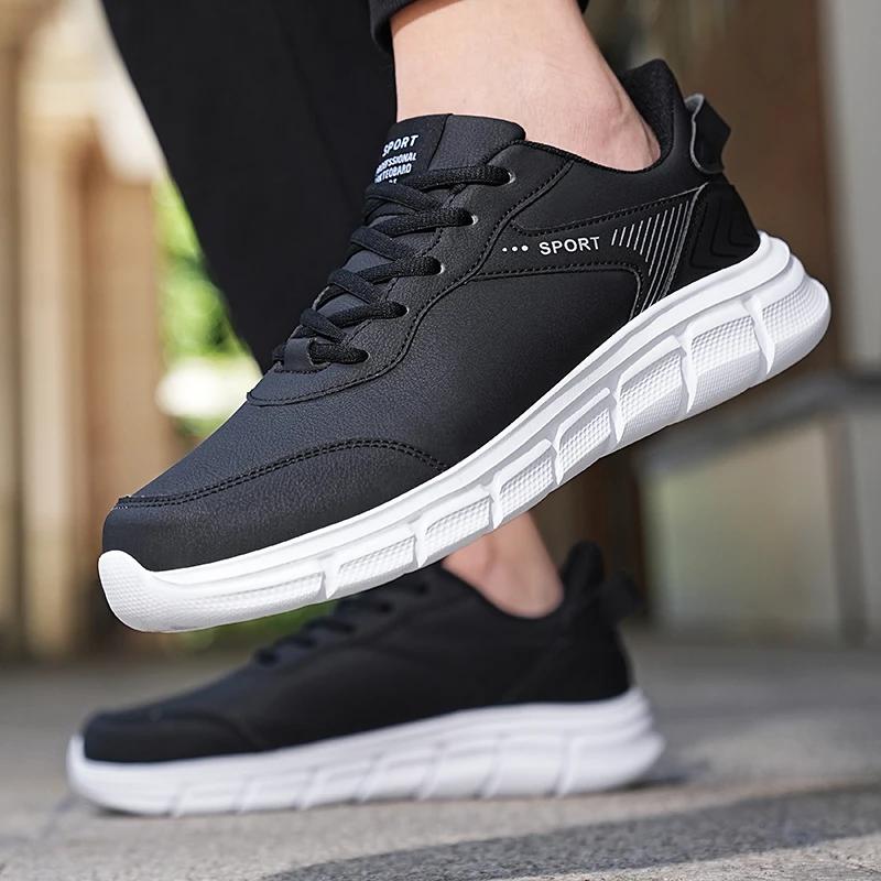 Fashion Waterproof Men Outdoor Casual Sneakers Wear-resistant Leather Mens Casual Shoes Plus Size 48
