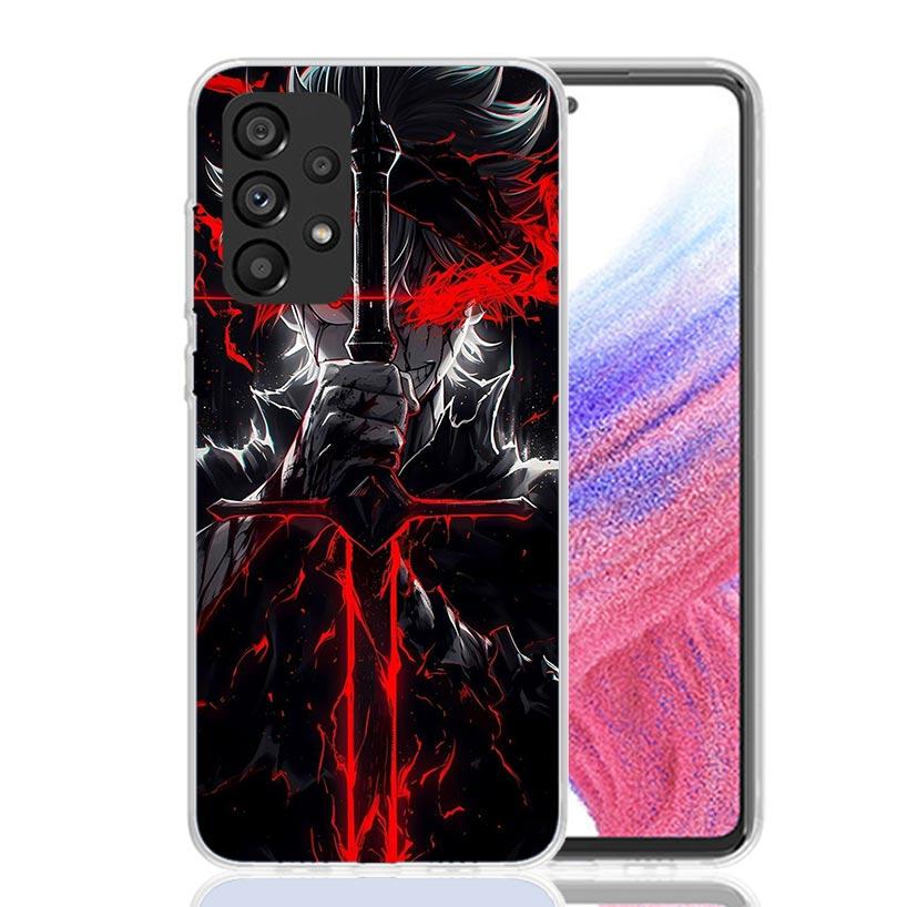 Black C-Clovers Anime Phone Case For Samsung Galaxy A52 A32 A22 A12 A02S A50S A30S A51 A31 AA71 Note 20 Ultra 10 S10 Plus Galaxy