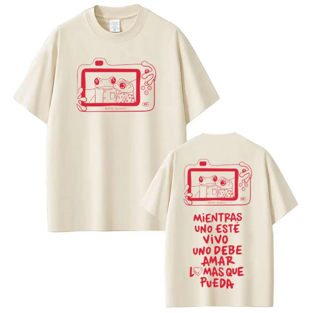 

Rapper Bad Bunny Tour Print T Shirt Men s Women Hip Hop Oversized T-shirts Summer Cotton Loose Casual T-shirts S