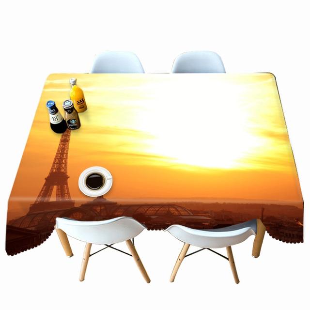 

Скатерть с рисунком исторических зданий, голубое небо, утолщенная хлопковая прямоугольная круглая скатерть для свадьбы, пикника, вечеринки 40 X 40CM