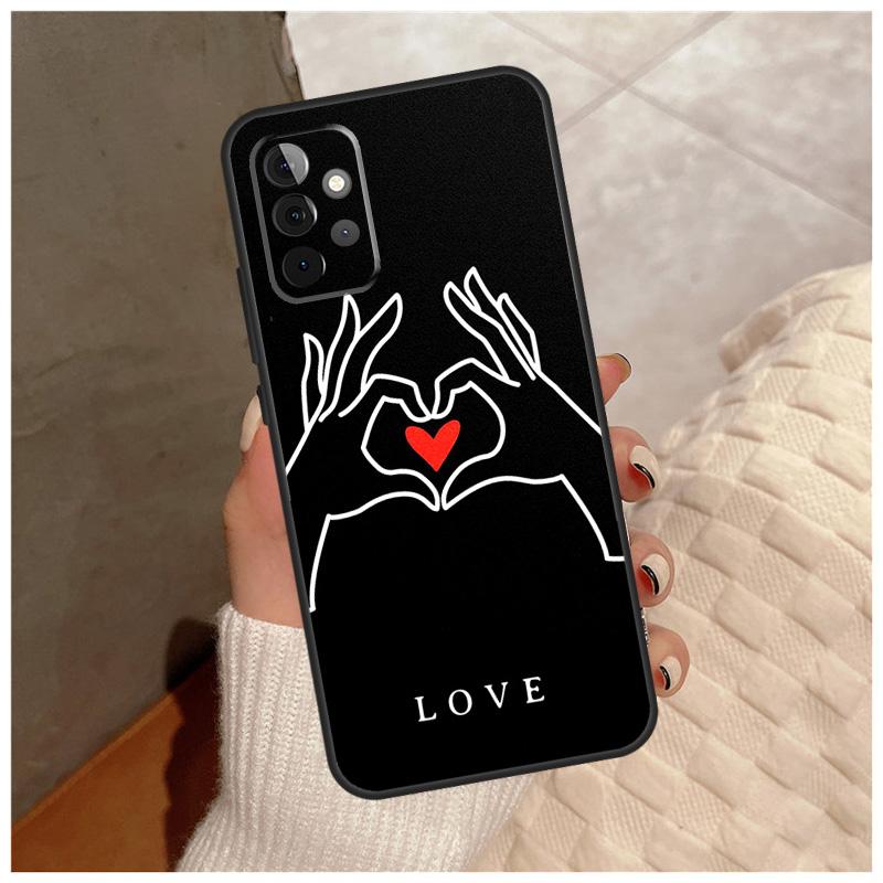 Hand Holding Moon Finger Heart For Samsung Galaxy A36 A56 A16 A26 A06 A52 A53 A33 A13 A34 A54 A14 A15 A35 A55 A22 A32 Case