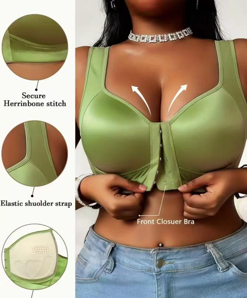 European and American TK front buckle large size gathering sports rimless vest type rimless bra underwear