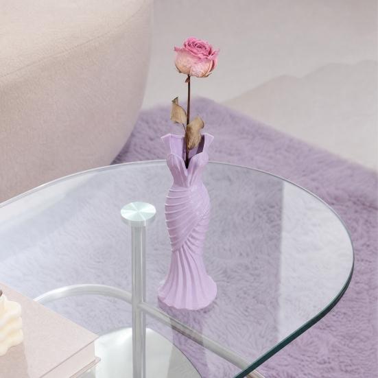 Mermaid Dress Vase Evening Vase, Elegant 3D Printed Lightweight Plastic Decorative for Home Table Shelf Decor