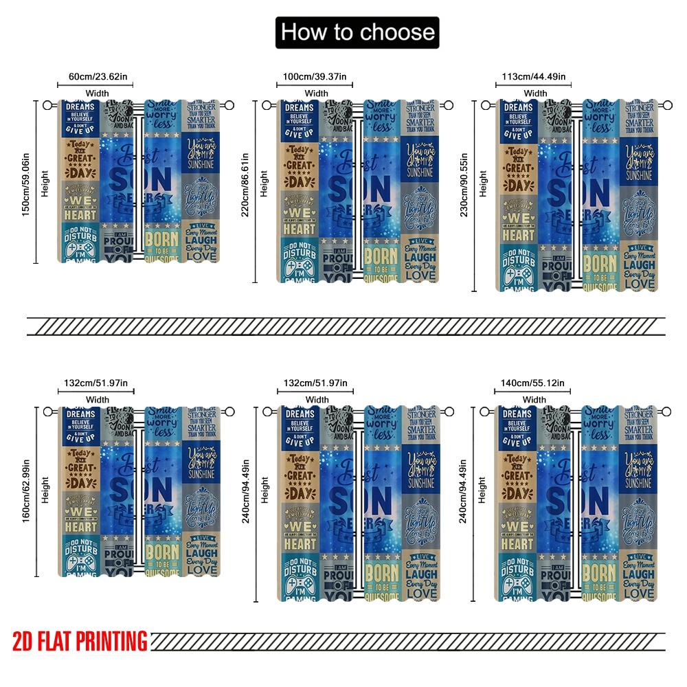 2pcs,2D plane printing Curtain Popular Best Son Collage Polyester (without rod) All Seasons Perfect for Various Rooms,