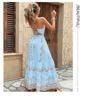 Besticktes elegantes Maxikleid mit Spaghettiträgern und tailliertem Schnitt