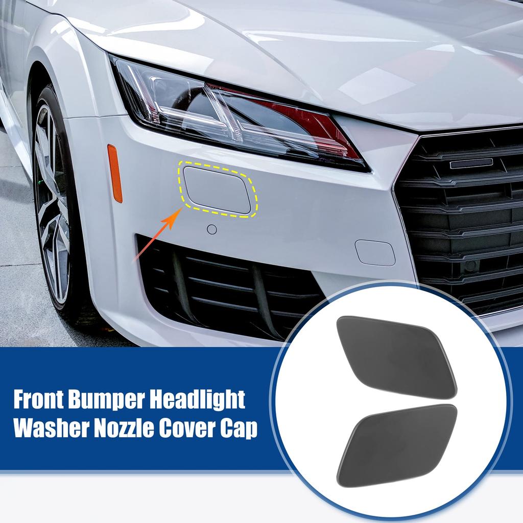 ACROPIX Front Left & Right Bumper Headlight Washer Nozzle Cover Cap for Volkswagen Passat B6 Deep Gray 2pcs