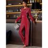 Elegant Backless Jumpsuit with High Waist and Long Sleeves