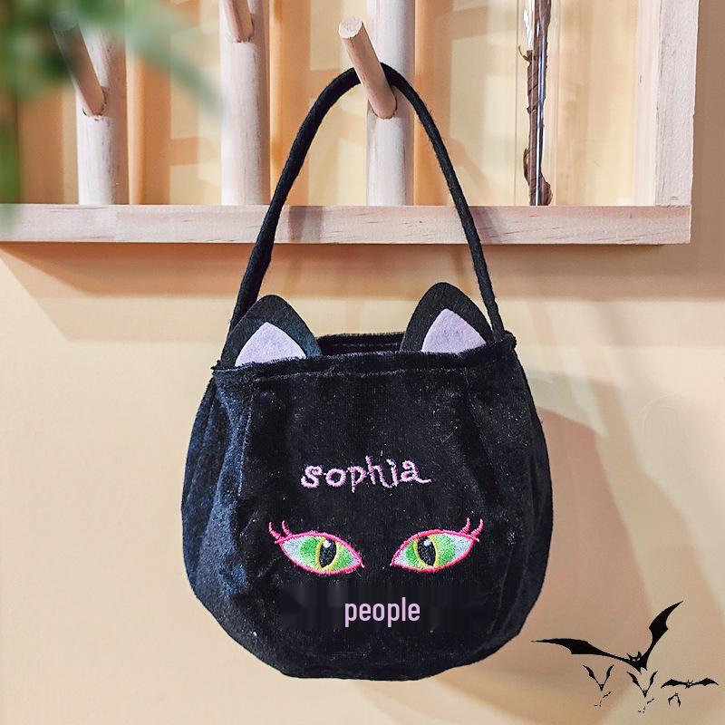 Halloween Pumpkin and Ghost Velvet Tote Bags for Kids