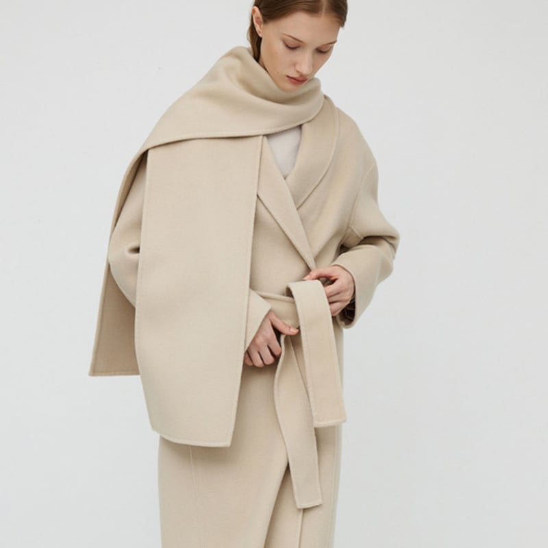 HAVEC Fine wool muffler / Beige