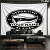 Deportivo Alaves Crest Custom Name Wall Tapestry Aesthetic Wall Hanging Printed Fabric Blanket Decorative Tapestries For Bedroom Living Room Home Deco